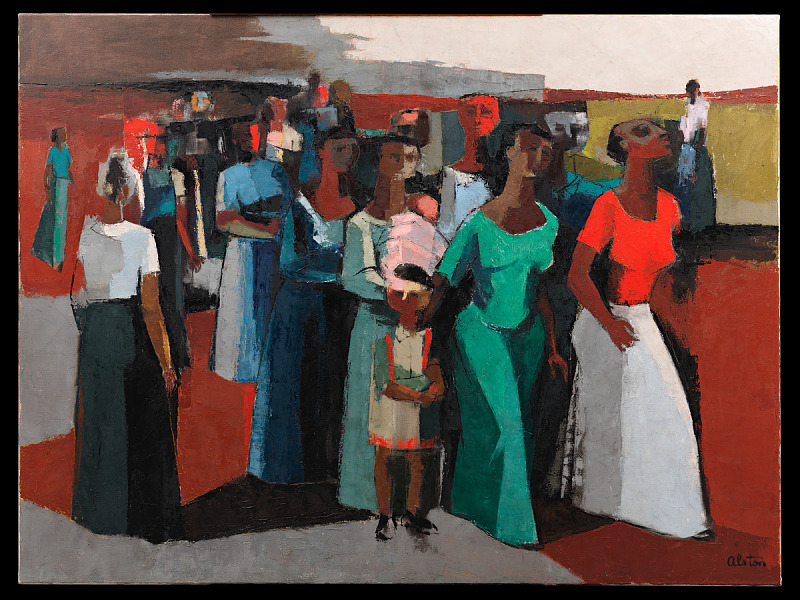 Charles Henry Alston, "Walking," 1958. Oil paint and gesso on canvas.